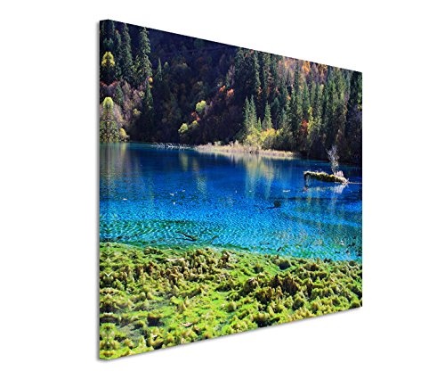 Modernes Bild 120x80cm Landschaftsfotografie - Türkises Wasser in Sechuan in China