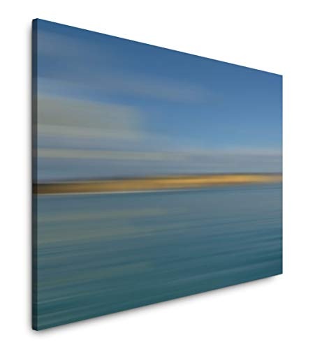 bestforhome 150x100cm Leinwandbild abstrakt blau The Blue Water Leinwand auf Holzrahmen