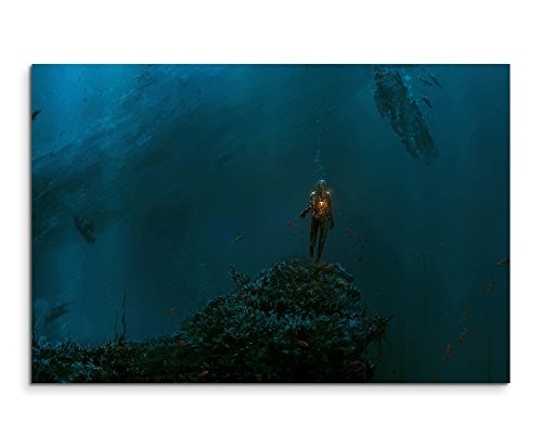 Under Water Fantasy Wandbild 120x80cm XXL Bilder und Kunstdrucke auf Leinwand