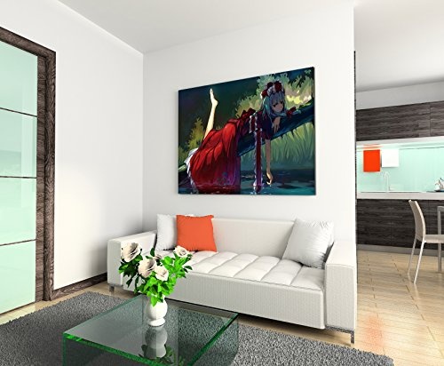 Anime Girl Above Water Wandbild 120x80cm XXL Bilder und Kunstdrucke auf Leinwand