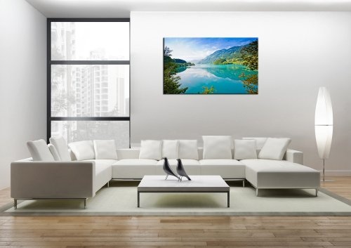 Water_Nature90x60cm Modernes Wandbild als Kunstdruck auf Leinwand Keilrahmenbild