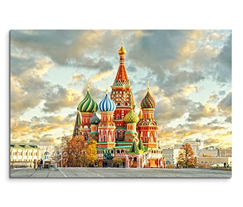 Modernes Bild 120x80cm Urbane Fotografie - Basilius-Kathedrale in Moskau Russland
