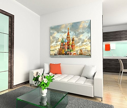 Modernes Bild 120x80cm Urbane Fotografie - Basilius-Kathedrale in Moskau Russland
