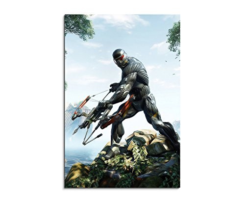 Crysis 3 Game 90x60cm Bild als schoener Kunstdruck auf echter Leinwand als Wandbild auf Keilrahmen
