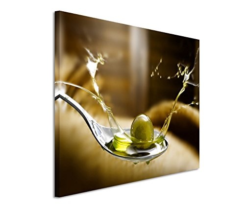 Modernes Bild 120x80cm Food-Fotografie - Olivenöl im...