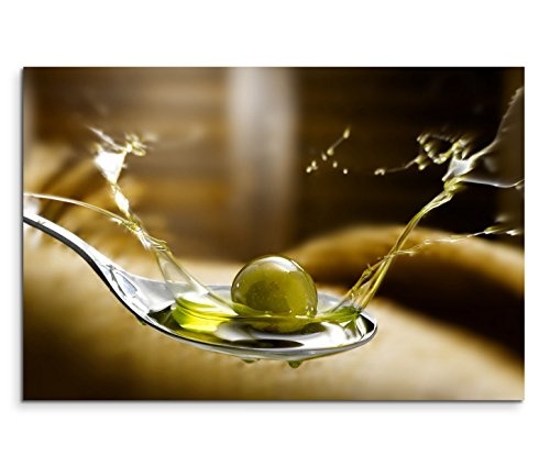 Modernes Bild 120x80cm Food-Fotografie - Olivenöl im...