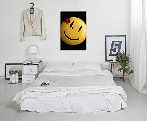 Watchmen Smiley 90x60cm Bild als schoener Kunstdruck auf echter Leinwand als Wandbild auf Keilrahmen