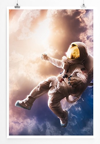 Best for home Artprints - Wandbild - Schwebender Astronaut im Weltall- Fotodruck in gestochen scharfer Qualität