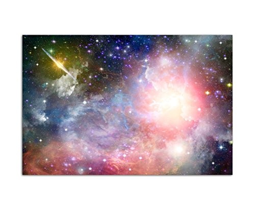 120x80cm - Sterne Planet Galaxie Weltall - Bild auf...
