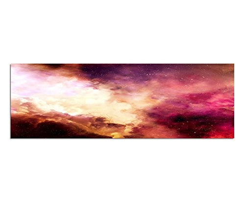 Wandbild auf Leinwand als Panorama in 120x40cm Weltall Planet Erde Galaxie