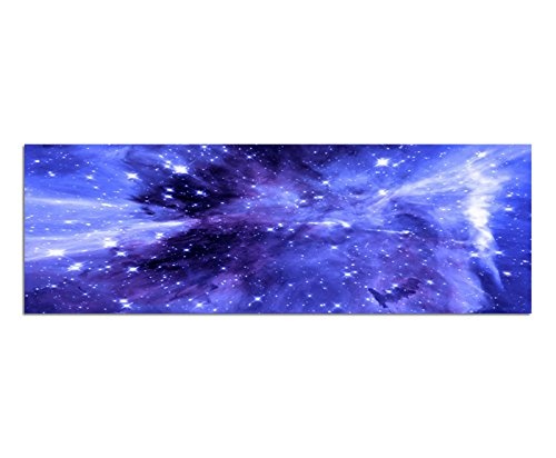 Wandbild auf Leinwand als Panorama in 150x50cm Weltall Sterne Planeten