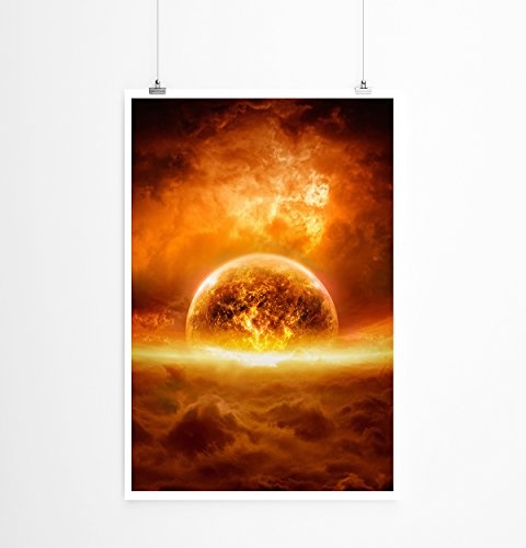 Best for home Artprints - Fotocollage - Die Apokalypse mit einer explodierenden Erde- Fotodruck in gestochen scharfer Qualität