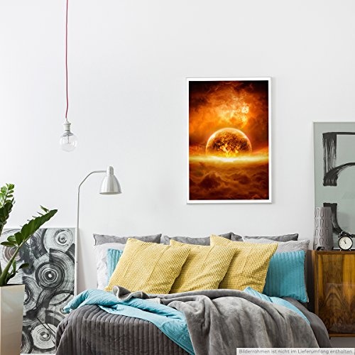 Best for home Artprints - Fotocollage - Die Apokalypse mit einer explodierenden Erde- Fotodruck in gestochen scharfer Qualität