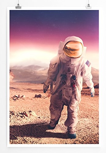 Best for home Artprints - Astronaut in Mondlandschaft- Fotodruck in gestochen scharfer Qualität