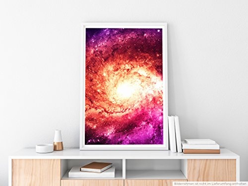 Best for home Artprints - Illustration - Magenta Galaxie- Fotodruck in gestochen scharfer Qualität