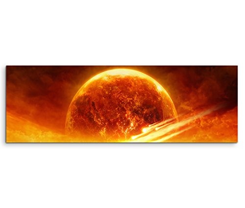 Modernes Bild 120x40cm Bild - Apokalyse der explodierenden Erde