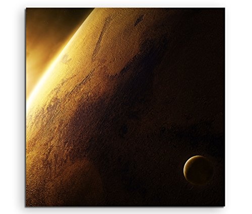 Modernes Bild 80x80cm Künstlerische Fotografie - Marsoberfläche bei Sonnenaufgang