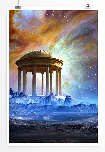 Best for home Artprints - Fotocollage einer fantastischen Landschaft mit Tempel- Fotodruck in gestochen scharfer Qualität