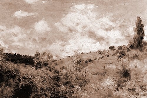 Fototapete selbstklebend Pierre-Auguste Renoir - Alte Meister - Starker Wind - sephia 150x100 cm - Wandtapete - Poster - Dekoration - Wandbild - Wandposter - Bild - Wandbilder - Wanddeko