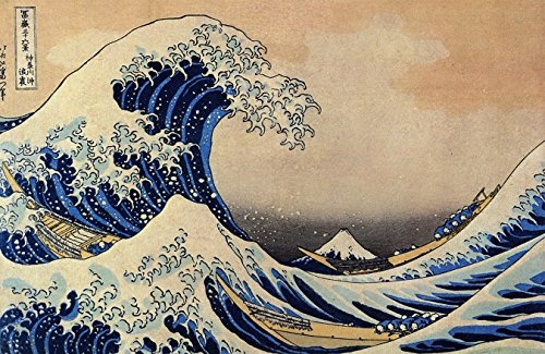 Bilderdepot24 Vlies Fototapete Katsushika Hokusai - Alte Meister - Die große Welle vor Kanagawa - 100x65 cm - mit Kleister - Poster - Foto auf Tapete - Wandbild - Wandtapete - Vliestapete