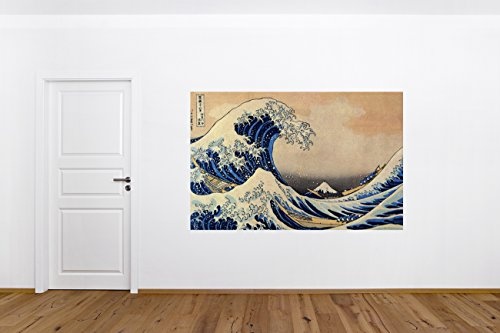 Bilderdepot24 Vlies Fototapete Katsushika Hokusai - Alte Meister - Die große Welle vor Kanagawa - 100x65 cm - mit Kleister - Poster - Foto auf Tapete - Wandbild - Wandtapete - Vliestapete