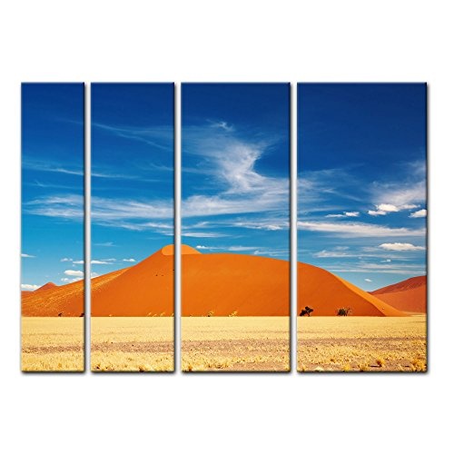 Keilrahmenbild - Wüste - Namibia - Bild auf Leinwand - 180x120 cm vierteilig - Leinwandbilder - Landschaften - Namib-Nauklut-Nationalark - Dünenlandschaft