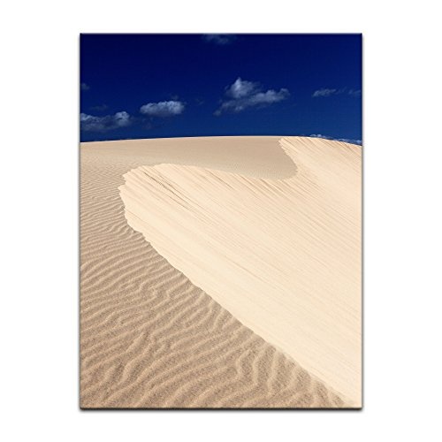 Keilrahmenbild - Sanddüne II - Bild auf Leinwand - 90 x 120 cm - Leinwandbilder - Bilder als Leinwanddruck - Landschaften - Natur - Sonne - Wüste - Blauer Himmel