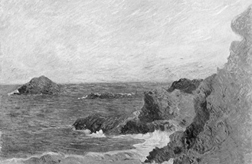Bilderdepot24 Vlies Fototapete Paul Gauguin - Alte Meister - Felsige Meerküste - schwarz Weiss - 155x100 cm - mit Kleister - Poster - Foto auf Tapete - Wandbild - Wandtapete - Vliestapete