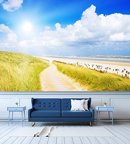 Fototapete selbstklebend Nordsee Strand - 75x50 cm - Wandtapete - Poster - Dekoration - Wandbild - Wandposter - Bild - Wandbilder - Wanddeko