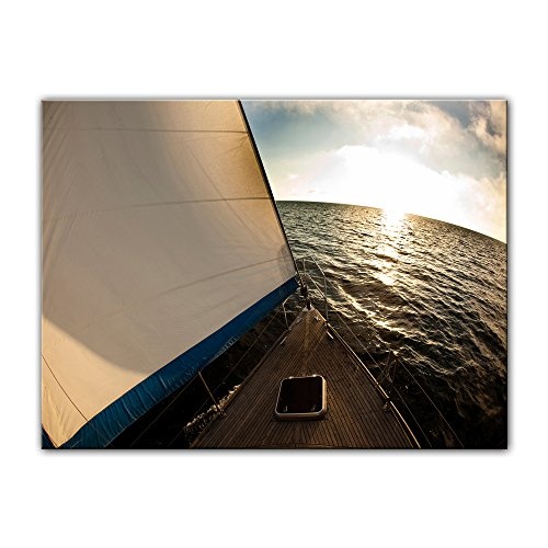 Keilrahmenbild Yacht auf See VI - 120x90 cm Bilder als...