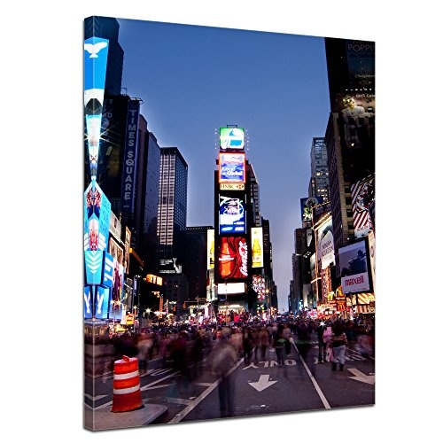 Wandbild - Times Square by Night - Bild auf Leinwand - 60x80 cm einteilig - Leinwandbilder - Städte & Kulturen - New York - Theaterviertel von Manhattan