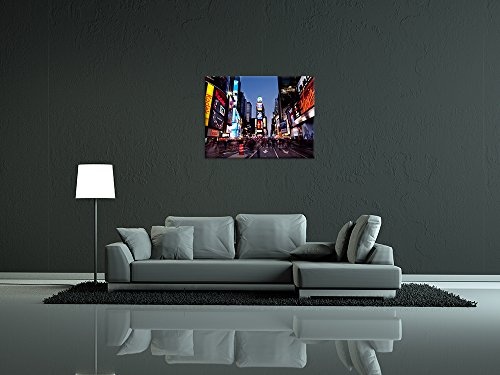 Wandbild - Times Square by Night - Bild auf Leinwand - 80x60 cm einteilig - Leinwandbilder - Städte & Kulturen - New York - Theaterviertel von Manhattan