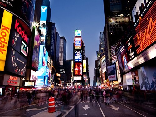 Wandbild - Times Square by Night - Bild auf Leinwand - 80x60 cm einteilig - Leinwandbilder - Städte & Kulturen - New York - Theaterviertel von Manhattan