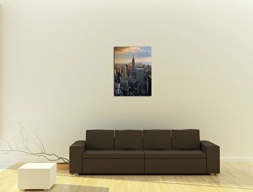 Wandbild - New York City II - Bild auf Leinwand - 50 x 60 cm - Leinwandbilder - Städte & Kulturen - Amerika - Stadtansicht von New York - Luftaufnahme von Manhattan