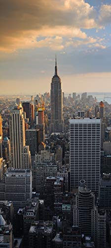 Bilderdepot24 Türtapete selbstklebend New York City II 90x200 cm - einteilig Türaufkleber Türfolie Türposter - Manhattan Skyline Stadt Stadtbild City USA Amerika