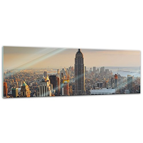 Glasbild - New York City II - 120 x 40 cm - Deko Glas -...