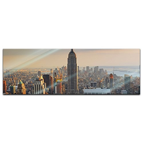 Glasbild - New York City II - 120 x 40 cm - Deko Glas -...
