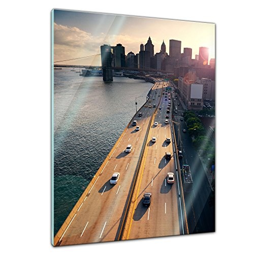 Glasbild - New York City - 60 x 80 cm - Deko Glas -...