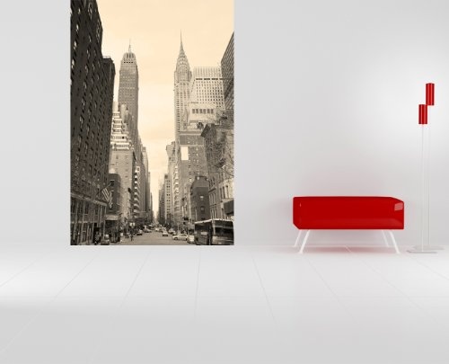 Bilderdepot24 Vlies Fototapete - Manhattan Street View - 150x225 cm - mit Kleister - Poster - Foto auf Tapete - Wandbild - Wandtapete - Vliestapete