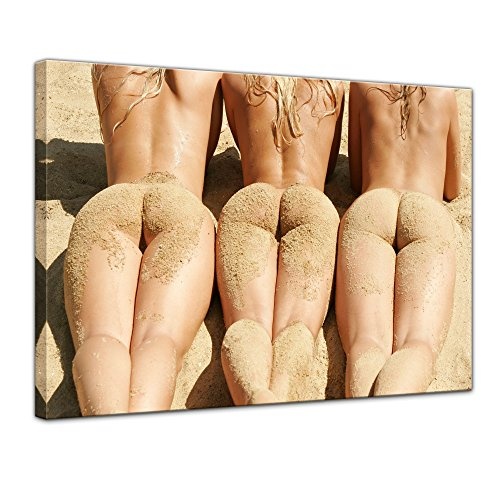 Bilderdepot24 Wandbild - Frauen am Strand - 70x50 cm - Leinwandbilder - Bilder als Leinwanddruck - Leinwandbild