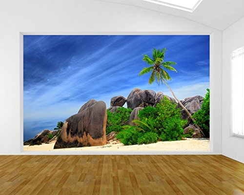 Bilderdepot24 Vlies Fototapete - Seychellen - Digue Island - 230x150 cm - mit Kleister - Poster - Foto auf Tapete - Wandbild - Wandtapete - Vliestapete