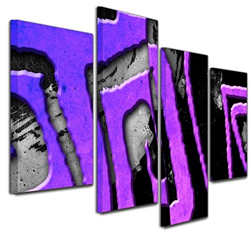 Wandbild - Abstrakte Kunst 16 - violett - Bild auf Leinwand - 120x80cm - 4teilig - Leinwandbilder - Urban & Graphic - Abstrakt - Mäander - modern