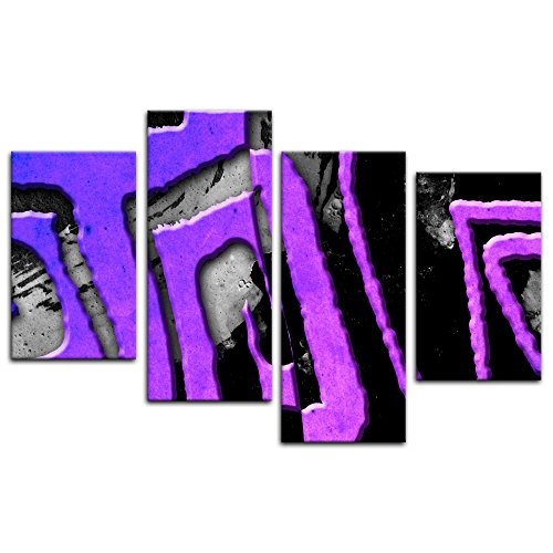 Wandbild - Abstrakte Kunst 16 - violett - Bild auf Leinwand - 120x80cm - 4teilig - Leinwandbilder - Urban & Graphic - Abstrakt - Mäander - modern