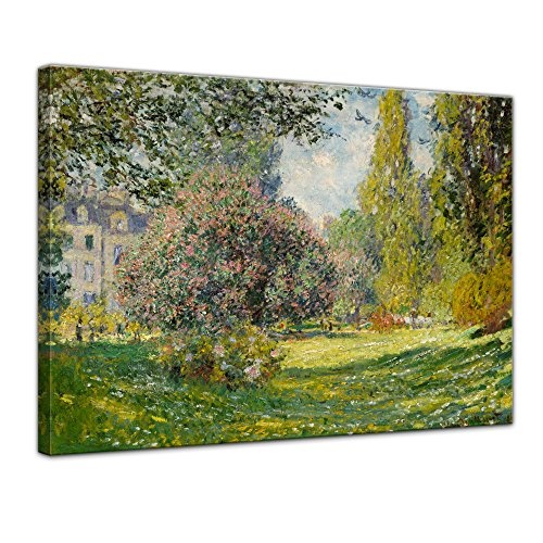 Leinwandbild Claude Monet Parc Monceau - 50x40cm quer - Wandbild Alte Meister Kunstdruck Bild auf Leinwand Berühmte Gemälde