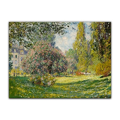 Leinwandbild Claude Monet Parc Monceau - 50x40cm quer - Wandbild Alte Meister Kunstdruck Bild auf Leinwand Berühmte Gemälde