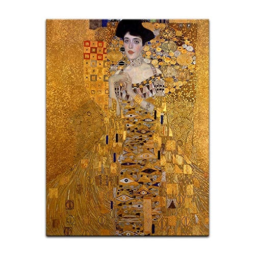Keilrahmenbild Gustav Klimt Adele Bloch Bauer I - 90x120cm hochkant - Alte Meister Berühmte Gemälde Leinwandbild Kunstdruck Bild auf Leinwand