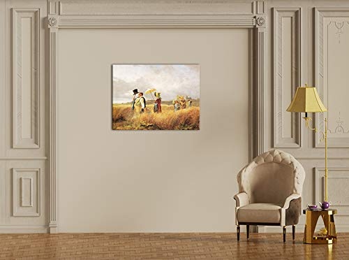 Wandbild Carl Spitzweg Sonntagsspaziergang - 40x30cm quer - Alte Meister Berühmte Gemälde Leinwandbild Kunstdruck Bild auf Leinwand