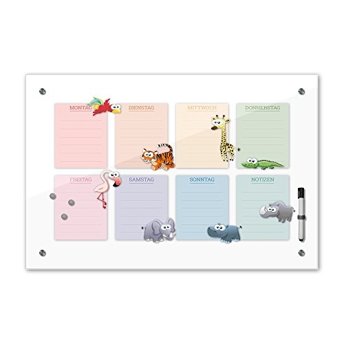 Memoboard 60 x 40 cm, Wochenplaner für Kinder -...