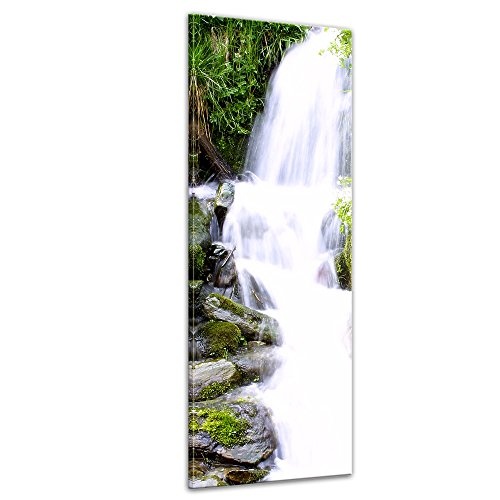Keilrahmenbild - Kleiner Wasserfall - Bild auf Leinwand - 50 x 160 cm - Leinwandbilder - Bilder als Leinwanddruck - Landschaften - Natur - Bachlauf