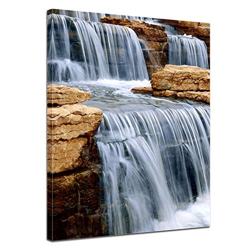 Wandbild - Wasserfall I - Bild auf Leinwand - 40 x 50 cm...